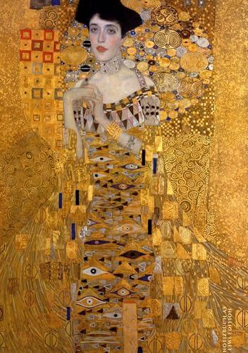 Notizbuch schön gestaltet mit Leseband - A5 Hardcover blanko - Gustav Klimt Adele Bloch-Bauer I - 100 Seiten 90g/m² - FSC Papier: Notebook A5 - Jugendstil - Journal gebunden - Wiener Secession