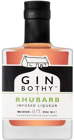 Gin Bothy Rhubarb Liqueur | 20% ABV | Award-Winning Premium Small Batch Handcrafted Scottish Gin | Freshly Pressed Rhubarb | Ideal Neat, With Tonic, Ginger Ale, Lemonade or Prosecco | 50cl Bottle