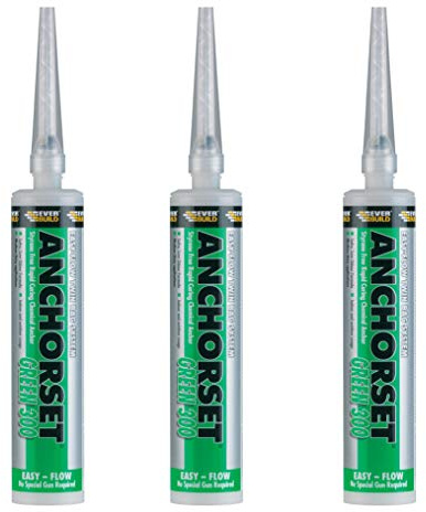 3 X Everbuild ANCHGREEN Anchorset Chemical Anchor 300 ml Green