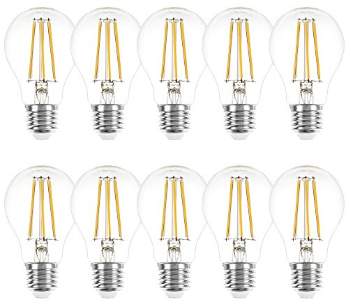 NCC-Licht 10x LED Lampe A60 Birne E27 5W Extra Warmweiß 2200K | LED Leuchtmittel aus klarem Glas, gemütliches Licht ideal für Wohnbereiche