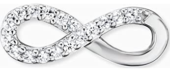 Engelsrufer Infinity Ohrstecker für Damen 925er Sterlingsilber besetzt mit 34 weißen Zirkonia Größe 12 mm