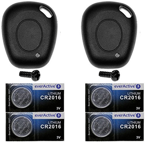 Clés de Voiture Télécommande 2 x boîtier + 4 x pile cr2016 + 2 x Vis assorties pour Renault