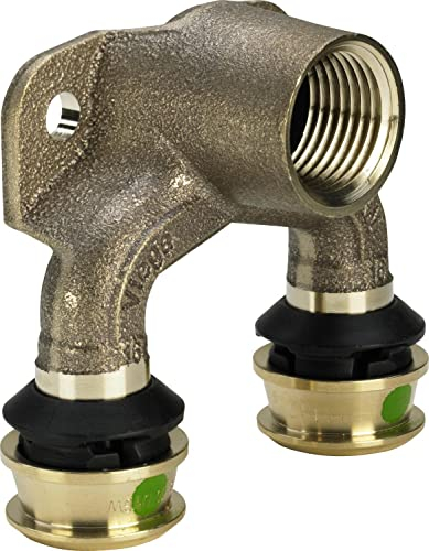Viega Raxofix Doppelwandscheibe, Modell 5325.7, 16 mm x 1/2 x 20 mm IG, Rotguss