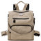 RAVUO Rucksack Damen Klein, PU Leder Kleiner Damen-Rucksackhandtaschen Mini Cityrucksack Wasserdichte Damenrucksäcke 2 In 1 Handtasche Beige