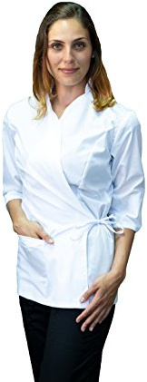tessile astorino Broderie gratuite - Kimono pour femme de travail blanc - uniforme pour esthéticienne, coiffeur, spa, établissements sanitaires, alimentaires - Fabriqué en Italie, Blanc, S