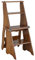 Klappstufen Klapptritt Vintage Klappleiter Tritthocker faltbar Holz Trittleiter 4 Stufen leicht faltbar Leiterregal 4 Lauffläche für Home Library Loft - 300 lb Kapazität