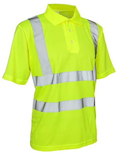 Warnshirt Warnschutz Polo-Shirt T-Shirt Hi-Viz Kurzarm gelb orange (Polo) (2XL, Gelb)