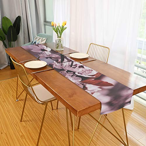 FANTAZIO - Bandiera da Tavolo in Stile Moderno Sakura con Ciliegie orientali 13x90(in) 1