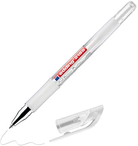edding 2185 Gelroller - weiß - 1 Stift - 0,7 mm - Gelstifte zum Schreiben, Malen, Mandala, Bulletjournal - Gelschreiber weiß, Gelmalstifte