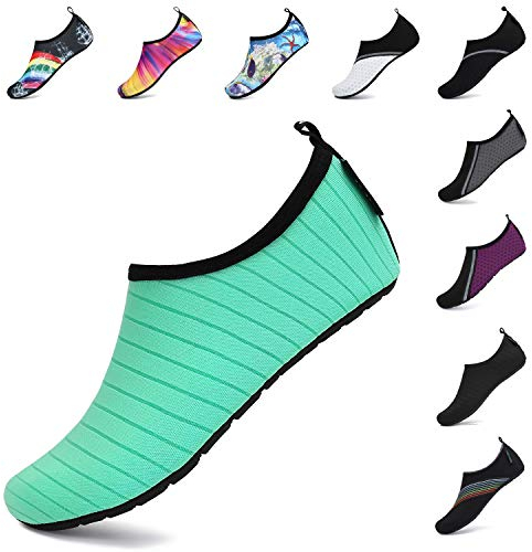 SAGUARO Unisex Badeschuhe Outdoor Schnell Trocken Wasserschuhe Damen Sommer Aquaschuhe Frauen Surfschuhe Männer Barfußschuhe für Herren Leicht Cyan 40/41 EU