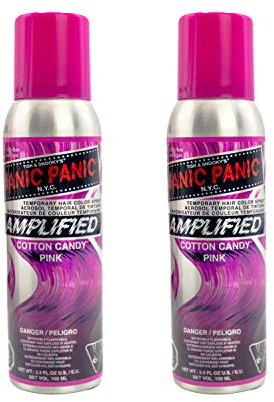Manic Panic Cotton Candy Pink Color Spray, Vegan, Cruelty Free, Temporary Pink Hair Colour 3 x 100ml