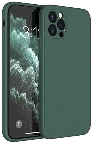 Mixroom - Cover Custodia Case per iPhone 12 PRO Protezione Copre Fotocamera in Silicone TPU Opaco con Bordi Piatti Colore Verde Foglia