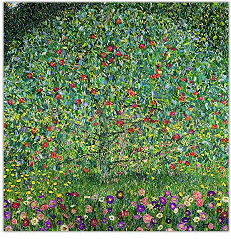 Gustav Klimt Apfelbaum Leinwand Kunst Malerei Kunstwerk Retro Poster Wandbild Home Interior Dekoration 40x40cmx1 Stück Rahmenlos