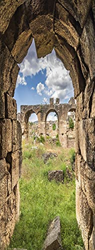 A.Monamour Türtapete Selbstklebend Türfolie Türposter 3D Griechische Antike Stadt Afrodisias Stein Bogen Vinyl Folie Türdeko Tapete Wandbild Türaufkleber Türtattoo 77 x 200 cm