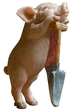 Gemmia Miniatur-Feengarten Schwein Figurine- Müdes, Aber Glückliches Schwein Statue