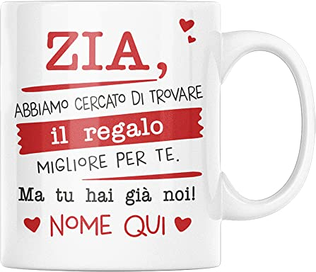 Vulfire Tazza in Ceramica Personalizzabile per Zia - Regalo per Festa degli Zii, Idee Colazione Caffè (Noi)