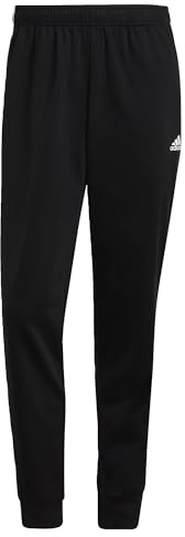 adidas Herren Essentials Warm-Up Tapered 3-Stripes Track Pants, Black / White, L Tall