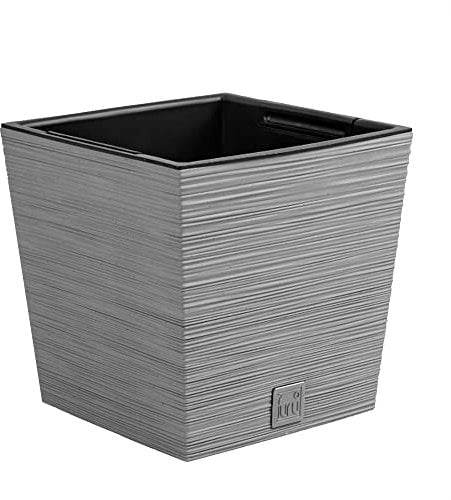 Vaso cuadrado con riserva acqua 7,5 L cemento - FURU