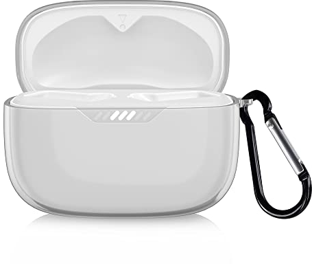 kwmobile Earphones Case Compatible with JBL Tune 230 NC TWS / T230NC - Crystal TPU Two-Part Earbuds Case - Transparent