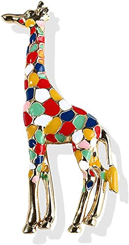 Broche tendance en émail coloré en forme de girafe pour collier à épingles, vêtements, bijoux, cadeaux d'animaux mignons, accessoires pour femme