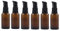 6PCS 30ml/1oz Amber Glass Lotion Bottles Empty Refillable Cosmetic Makeup Travel Size Pump Dispenser Container Jars for Aromatherapy Essential Oils Skincare Toiletries