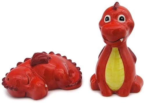 Puckator SP96 Red Dragon Ceramic Salt and Pepper Set