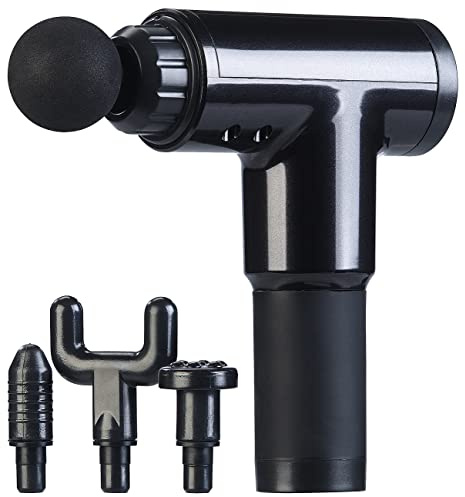 newgen medicals Akku Massagepistolen: Akku-Hand-Massagegerät mit 4 Aufsätzen & 6 Stufen, 2 Ah, 24 Watt (Hand-Massage-Gerät, Massage-Hammer, Gun)