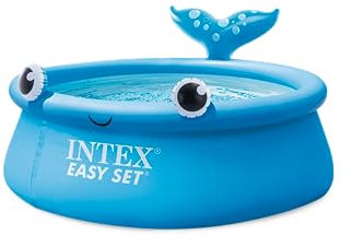 INTEX 26102EH Jolly Whale Easy Set Piscina inflable: 6 pies x 20 pulgadas – Material resistente a pinchazos – Inflado rápido – Capacidad de 232 galones – Profundidad de agua de 16 pulgadas