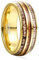 Vakki 8mm Wolfram Ring Herren Plattierter 14K Gold Ring ring koa holz mit deer antler für Ehering, Partnerringe, Geburtstag, Größe 65(20.7)