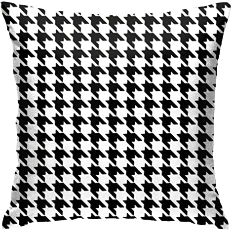 Kissenbezug Schwarz-Weißer Hahnentritt. Schwarz-Weißer Hahnentritt 45X45Cm Kissen-Bezug Dauerhaft Kissenhülle Modern Kissenbezugen Für Garten Wohnzimmer Couch Zimmer