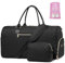Sporttasche Reisetasche Damen, Kliniktasche Geburt Weekender Saunatasche Damen Groß Handgepäck Tasche mit Kulturtasche Schuhfach und Nassfach for Weekend Travel, Schwarzes Gold
