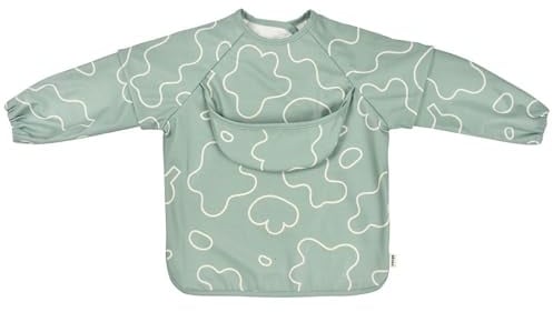 BÉABA, Baby Lätzchen, Baby Auffanglätzchen, Mütterlätzchen, Wasserdicht,Elastisches Lätzchen,Lätzchen mit langen Ärmeln, Abnehmbare Ärmel,Auffangtasche,Leicht zu reinigen,Entwicklungsfähig, Salbeigrün