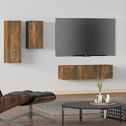 BUKSCYJS Ensemble de 4 meubles TV en bois pour salon, chambre à coucher, bureau, salle de réception, bureau, couloir