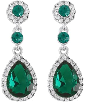 FDEETY Ohrringe Wassertropfen Teardrop Kristall für Damen Hypoallergen Hängende mit Tropfenschliff Edelsteine Zirkonia Ohrringe Lange Baumelnde Ohrstecker Hochzeit Partei Abschlussball(Grün)
