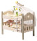 ROBUD Holz Puppenbett Etagenbett, Puppen Bett aus Holz 43 cm, Puppenwiege mit Leiter und Bettwäsche, Baby Puppen Zubehör Bett, Kleinkindspielzeug für Mädchen Jungen Babys Geschenke