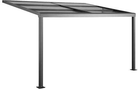 Vente-unique - Pergola adossée en Aluminium avec Toit Coulissant - 12 m² - Anthracite - IZEDA