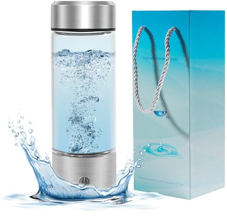 Droyek Hydrogen Water Bottle, Portable Hydrogen Water Bottle Generator, 3 Min Quick Electrolysis, Hydrogen Rich Water Glass Health Cupfor Office, Travel and Daily Drinking