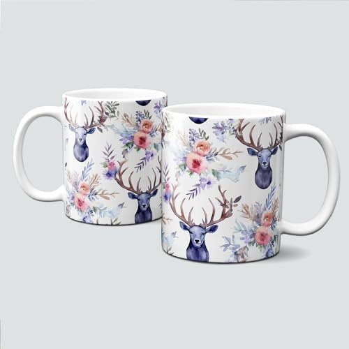online-hut - Tasse - Kaffeebecher - Lieblingstasse - mit tollem Hirschen in Lila - LT-336