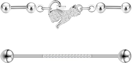 AoedeJ 16G Industrial Bar Piercing für Frauen und Männer, Edelstahl