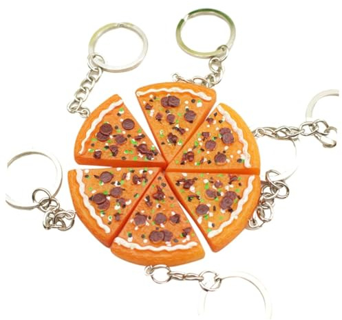 Holibanna Porte-clés en Résine Alimentaire Simulation Pizza Pendentifs Amusants pour Paquet Et Clés Présents pour Et pour Décorations Et Fêtes