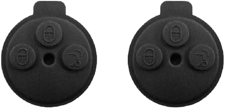 SALPIE 2 Pezzi Tasti Di Ricambio Radiocomando Guscio Gommino 3 Tasti Nero Ricambio Telecomando Guscio Chiave Smart 451 Fortwo Forfour Coupè Roadster 350 Ricambi Scocca Chiavi Membrana Pulsanti (2)