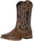 J's.o.l.e Stivali da cowboy da uomo con punta quadrata ricamati alla moda occidentale marrone stivali, Marrone, 40 2/3 EU