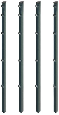 4x Pfosten zum Einbetonieren für Mattenhöhe 180/183 cm | 6x4x240 cm | Anthrazit