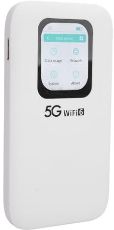 Routeur WiFi 6 5G, Modem Hotspot Portable avec écran Tactile 2,01 Pouces, connectivité 16 Appareils, Batterie 7 100 MAh pour Les, Vitesses WiFi Rapides