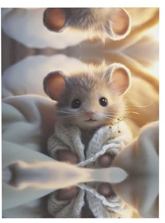 POEZJZW Leinwand-Poster, Motiv: Nerdy Mouse Boy, moderne Dekoration, Bilder für Wohnzimmer, Schlafzimmer, Büro, ungerahmt (30 x 40 cm)