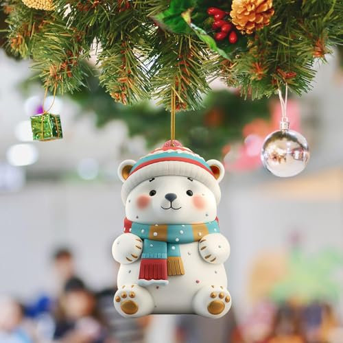 Weihnachsdeko Christbaumkugeln Lustig Weihnachtskugel Neuer süßer Kleiner B-Ohr-Anhänger, stilvoller und einzigartiger Acryl-Anhänger, Kleiner und exquisiter Weihnachtsbaum-Anhänger,