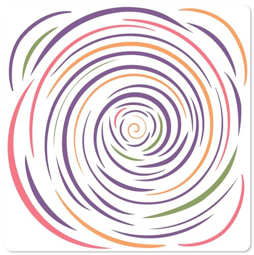 GORGECRAFT Kreisförmige Linienschablone Zum Malen 30cm Runde Strukturzeichnungs Kunstvorlage Wiederverwendbare PET Schichtzeichnungs Farbschablone Dekorationen Auf Holz Wänden Stofffliesen Böden Und