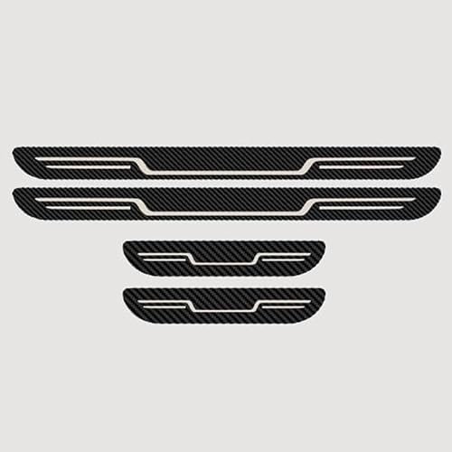 ELNas Car Stainless Steel Door Sill Stickers for BMW 2 Series F44 Gran Coupe 2020-2023, 4 Pcs Kick Plates Protector Outer Door Sill Scuff Cover,C Carbon Fiber