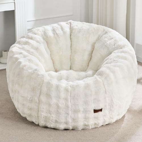 Hobestluk XXL Sitzsack Donut-Form Sofa Lounge Sessel für Erwachsene | White, Riesensitzsack mit Memory-Schaum Füllung, weicher Bezug mit Tragegriff, Sofa & Couch für Schlafzimmer Leseecke