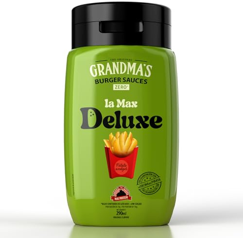 Max Protein Grandma's - LA MAX DELUXE – Salsa Deluxe Zero - Salsa para Patatas - Suave y Sabrosa - Menos de 18 kcal por toma - Baja en Azúcares y en Grasas - Colaboración Cocina del Pirata